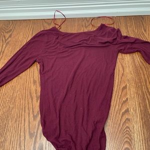 Burgundy body suit top